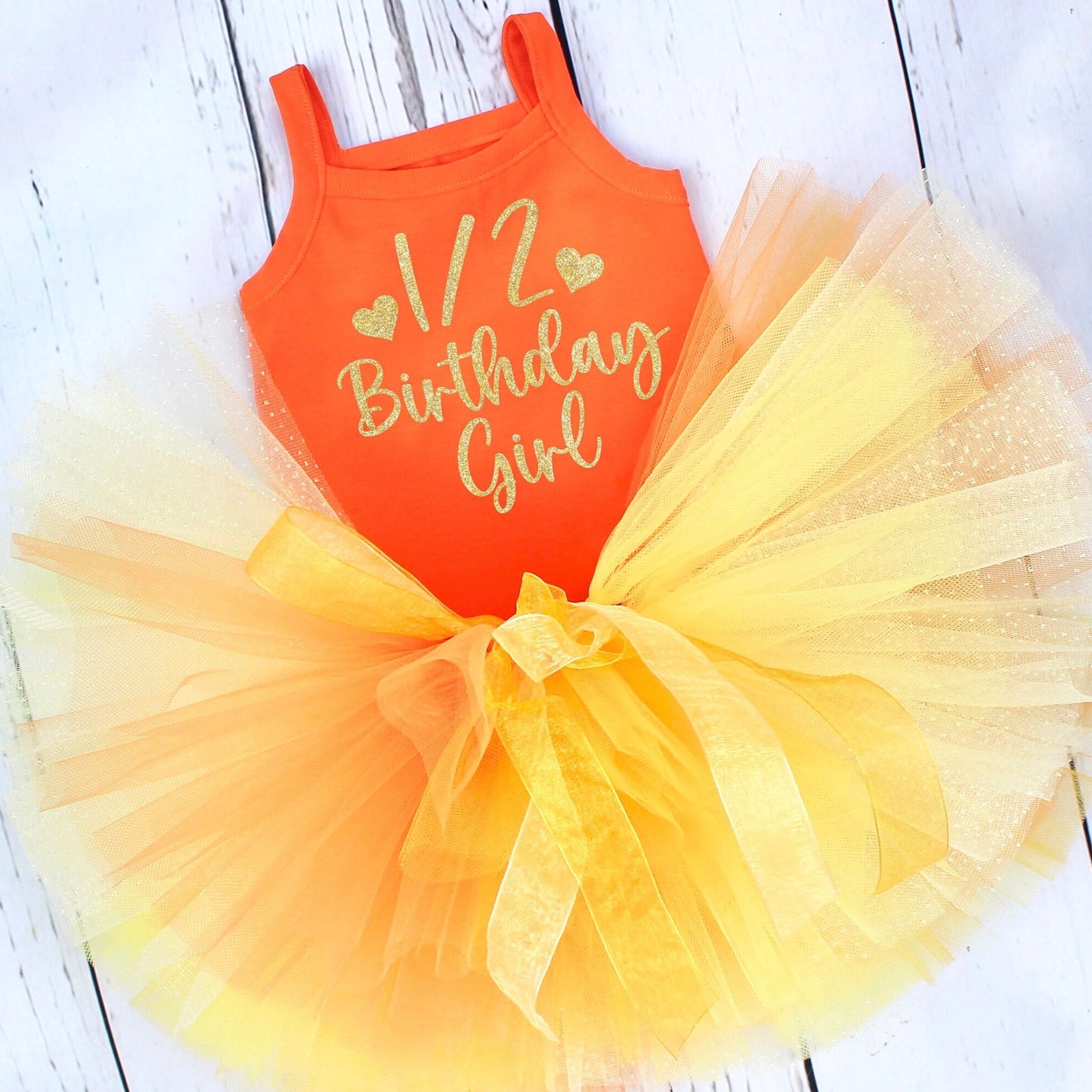 Orange & Yellow Ombre Half Birthday Tutu Outfit