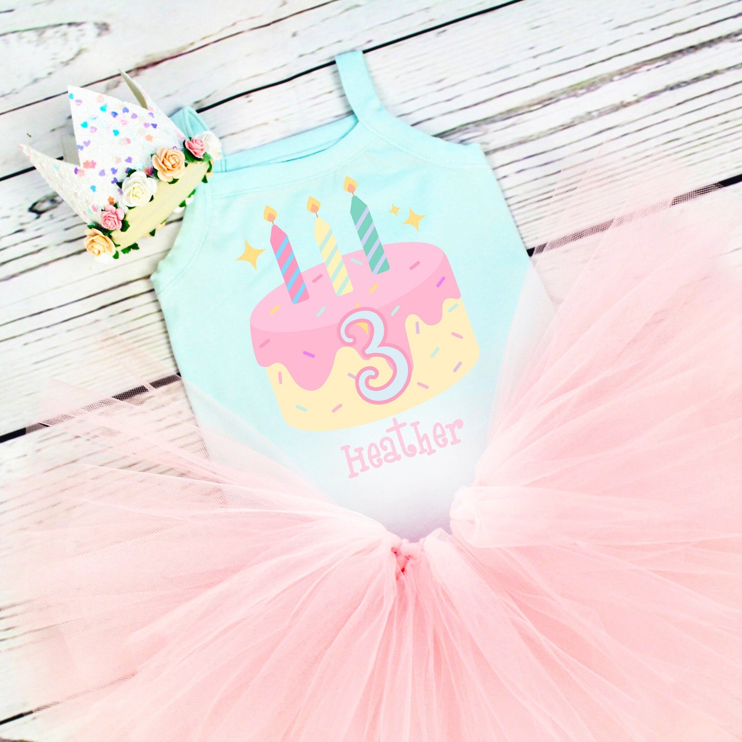 Personalised Pastel 3rd Birthday Tutu Outfit