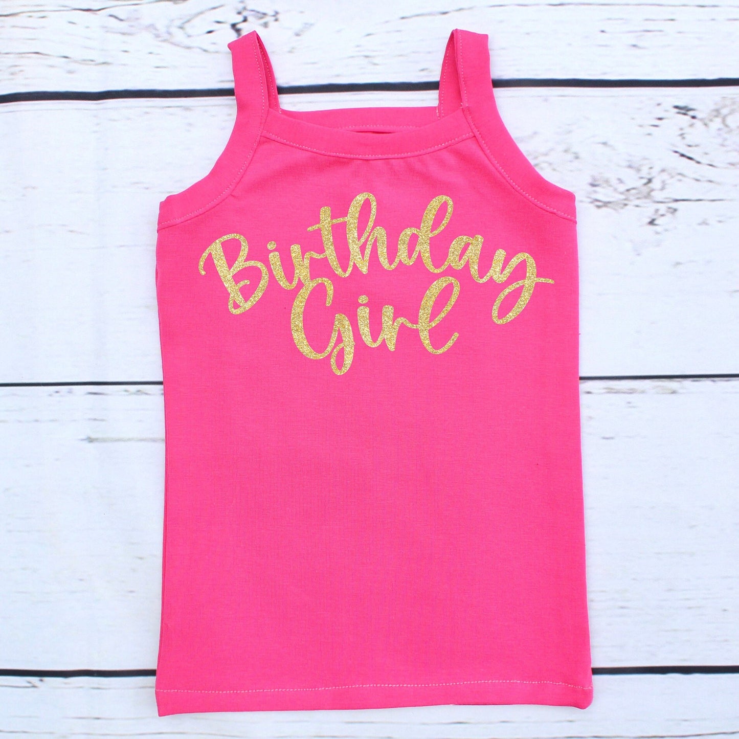 Hot Pink & Gold Birthday Girl Top